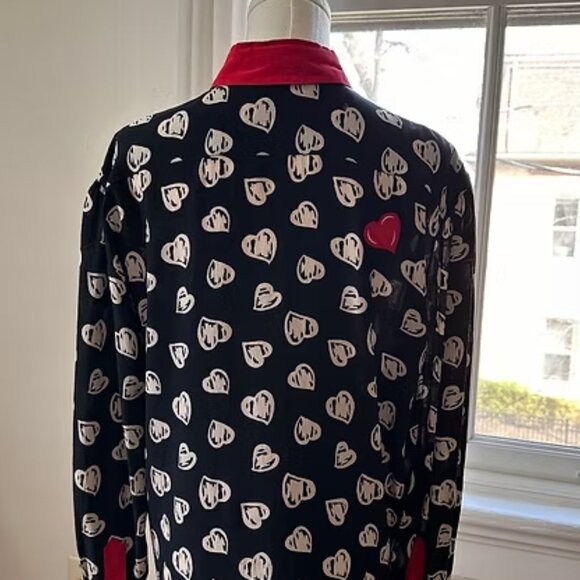 The Lawrence Avenue Heart Silk Blouse - Picture 3 of 3